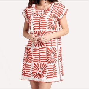 J MARIE WHITE AND RED DRESS SIZE M